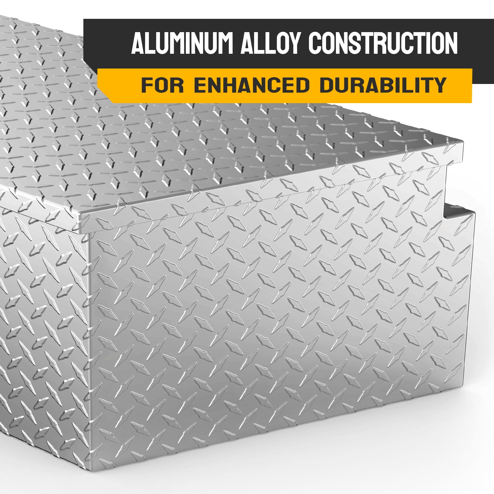 ‎TUFFIOM Lockable Tool Boxes and Organizers, Aluminum Alloy Silver, 39” x 18.3” x 11.8”