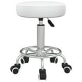 thumbnail image 1 of Vinsetto PU Leather Salon Stool for Massage Tattoo Beauty, Swivel, White, 1 of 10