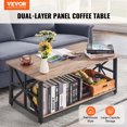 thumbnail image 2 of VEVOR Table Basse de Ferme 40 Pouces Table Rectangulaire avec Compartiment de Rangement Ouvert, 2 of 9
