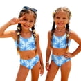 thumbnail image 3 of CCRFTGI Swimsuits for Child Girls Size 10-12 2 Piece Set Swimming Bathing Suit Beach Vacation Hawaiian Tropic Girls Bikini Summer Cute Girls Fashion Swimsuits Swimwear Light Blue 1-2 Years, 3 of 9