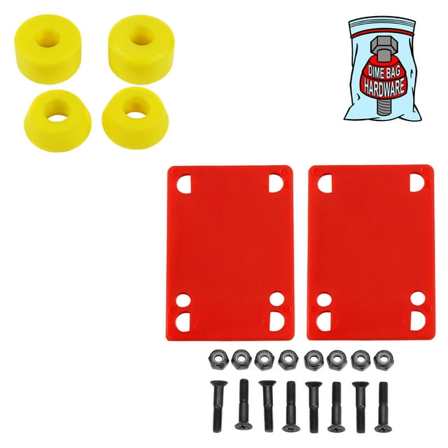 Bagues de Skateboard Med 94 avec Coussinets Rouges et Phillips 1" Hardware