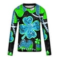 thumbnail image 4 of Graphic Tees for Men,Mens St Patrick Day Sweatshirt,Big and Tall Mens St Patricks Day Shirts Long Sleeve Shamrock Sweatshirt Irish Clover T-Shirt Casual Round Neck Graphic Tees Tops, 4 of 5