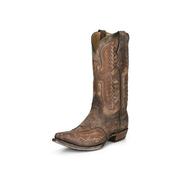Corral Western Boots Mens Eagle Inlay Embroidery Wing Tip Tan C3952