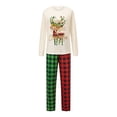 thumbnail image 3 of Family Matching Christmas Pajamas Reindeer Long Sleeve Tops Plaid Pants, 3 of 10