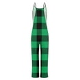 thumbnail image 4 of Baqcunre Women's Jumpsuit, Women's Spring V Tie Pocket Loose Casual Jumpsuit Green L, 4 of 5