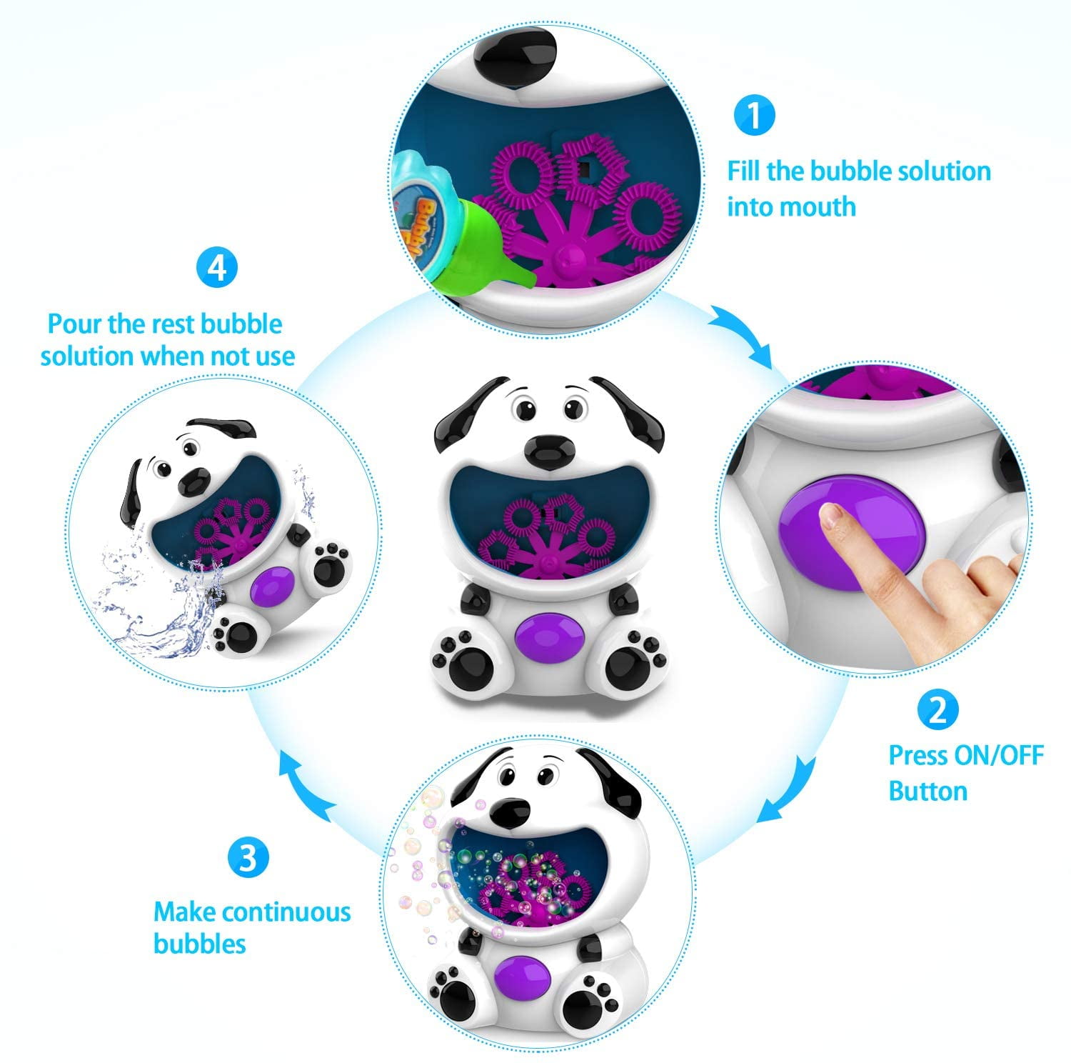 Bubble Machine for Kids, Automatic Bubble Blower Indoor & Outdoor