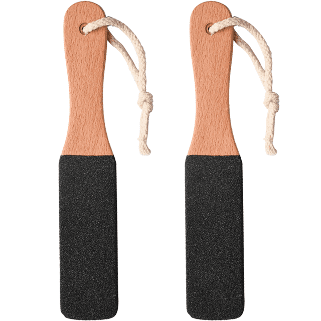 Reiche - Lima para pies (2 piezas), removedor de callos, mango de madera, para pedicura, para piel muerta, profesional