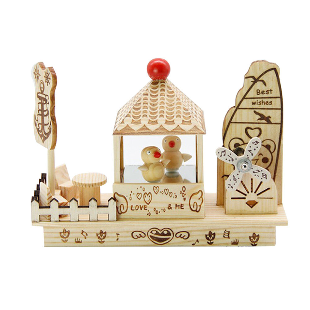 Bird music box Wooden Music Box Creative Dancing Birds Music Box Gift
