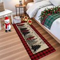thumbnail image 2 of Christmas Red Buffalo Check Kitchen Mat 17.7x47.2 Inch, Soft Flannel Non-Slip Rug for Laundry Bathroom Hallway Bedroom, Machine Washable, 2 of 12