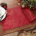 thumbnail image 3 of Elrene Home Fashions Poinsettia Elegance Jacquard Holiday Placemat, Red, 13" x 19", 3 of 4