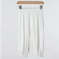 thumbnail image 2 of PINQI Kids Fall Summer Trousers Toddler Baby Girls Boys Soild Elastic Basic Harem Long Pants Casual Joggers Sports Dance Pants(2-White,7-8 Years), 2 of 4