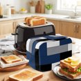 thumbnail image 2 of Navy Blue Grey Geometric Toaster Cover 2 Slice, Modern Black White Abstract Art Dustproof Bakeware Oven Protector with Top Hook, Waterproof Small Kitchen Appliance Toasters Dust Cover, 12"x7.5"x8", 2 of 5