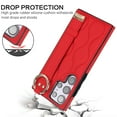 thumbnail image 5 of Dteck Soft Leather Case for Samsung Galaxy S22 Ultra Case with Wristband Strap Metal Ring Holder, Shockproof Protective Phone Cover for Samsung Galaxy S22 Ultra,Red, 5 of 8