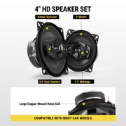 Scosche 4 4-Way Car Audio Speaker Pair - 120W Peak Power - Precision HD Sound, HD4004A-WM1SD