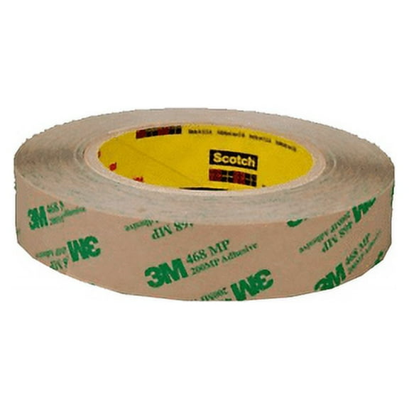 3M Adhesive Transfer Tape 468MP, Clear, 3 in x 60 yd, 5 mil