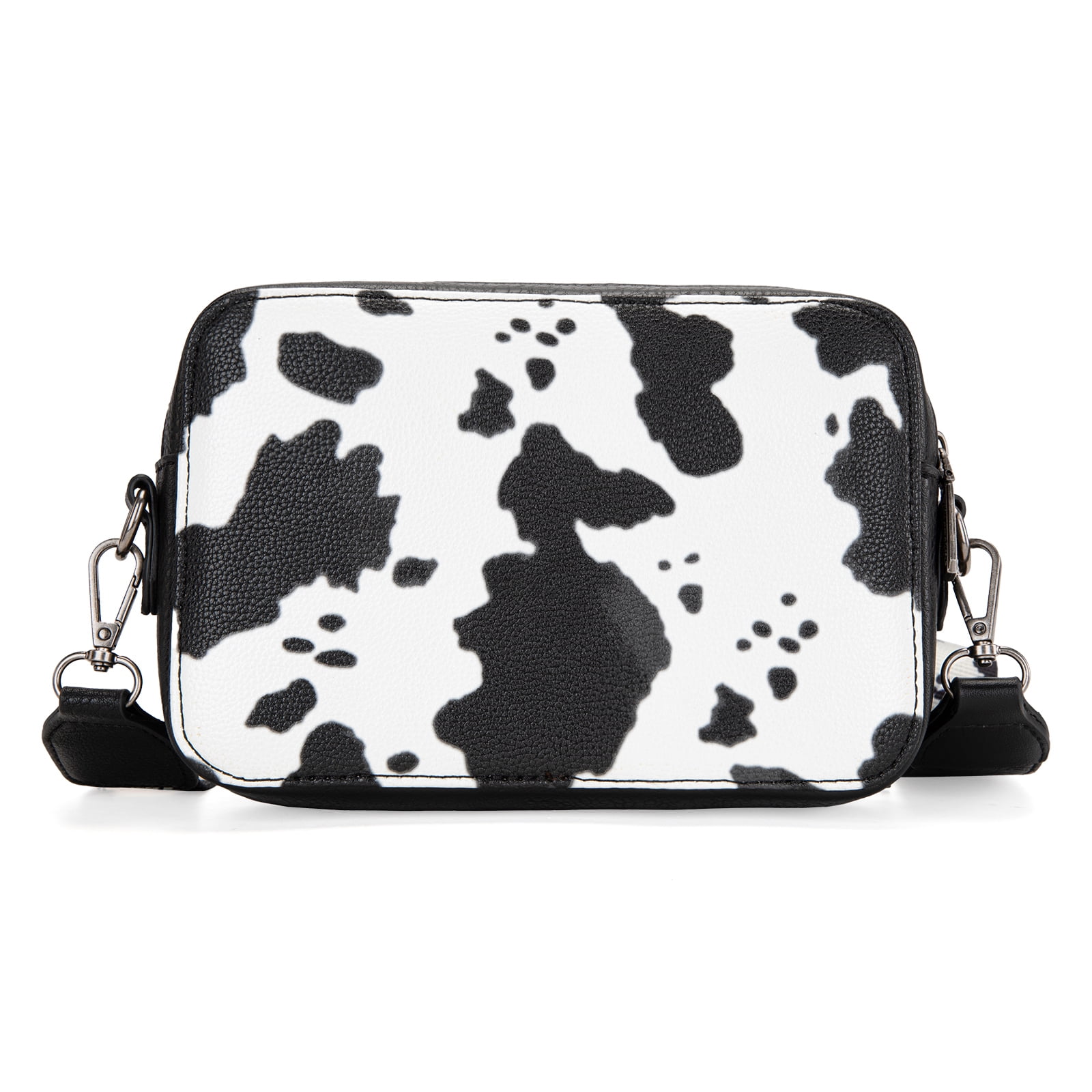 Wrangler Cow Print Crossbody Bag for Women Western Cowgirl Crossbody Purses with Guitar Strap, Black