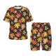 thumbnail image 1 of Balery Colorful Maple Leaves Conjunto de Pijama Infantil de Manga Corta con Estampado – Ropa de Dormir de Algodón Suave-Medium, 1 of 6