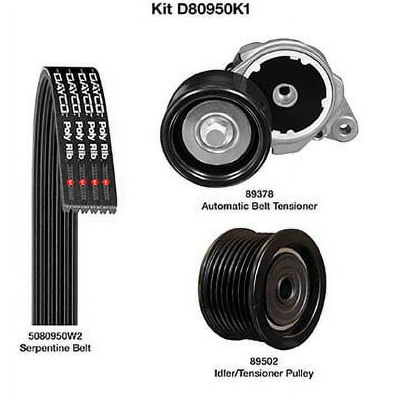 Dayco D80950K1 - Serpentine Belt Drive Component Kit Fits select: 2007-2017 TOYOTA TUNDRA, 2008-2018 TOYOTA SEQUOIA