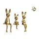 thumbnail image 1 of Escultura de figura,Estatua sentada Figura Escultura Adorno,Estatuas de conejos en miniatura para decoración de interiores,Escultura china,Minifigura china de latón para decoración de, 1 of 8