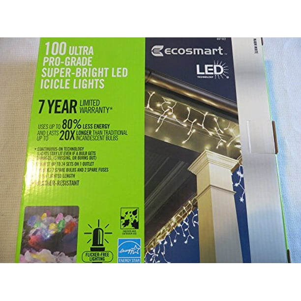 Ecosmart LED 100 Ultra ProGrade Super Bright Warm White LED Icicle