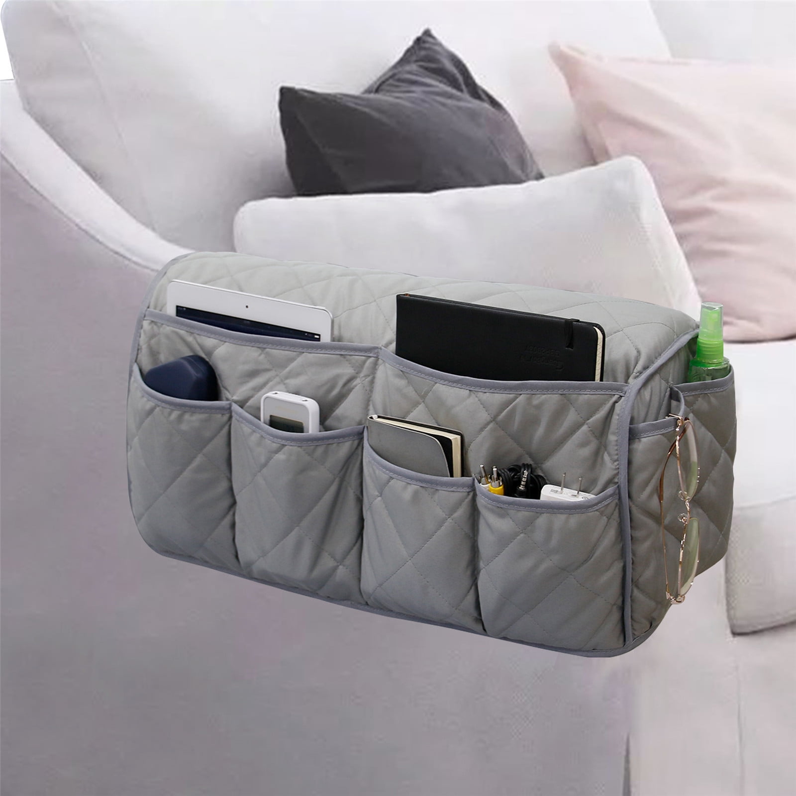Raneu Sofa Couch Remote Control Holder Arm Rest Organizer Storage Bag