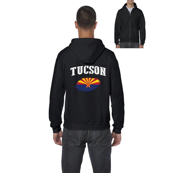 Normal is Boring - Men's Sweatshirt Full-Zip Pullover, up to Men Size 5XL - Tucson Arizona Flag