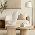 thumbnail image 2 of DecMode 20" Leaf Slanted White Ceramic Vase, 2 of 9
