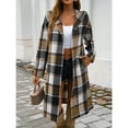 thumbnail image 2 of Women’s Plaid Corduroy Shacket Long Sleeve Flannel Button-Up Lapel Jacket for Fall Winter Casual Outfits, 2 of 8