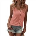 thumbnail image 2 of Camiseta Sin Mangas con Botones Delanteros para Mujer, Verano 2025, Informal, Holgada, con Cuello Redondo, Sin Mangas, Rosa, Talla XL, 2 of 6
