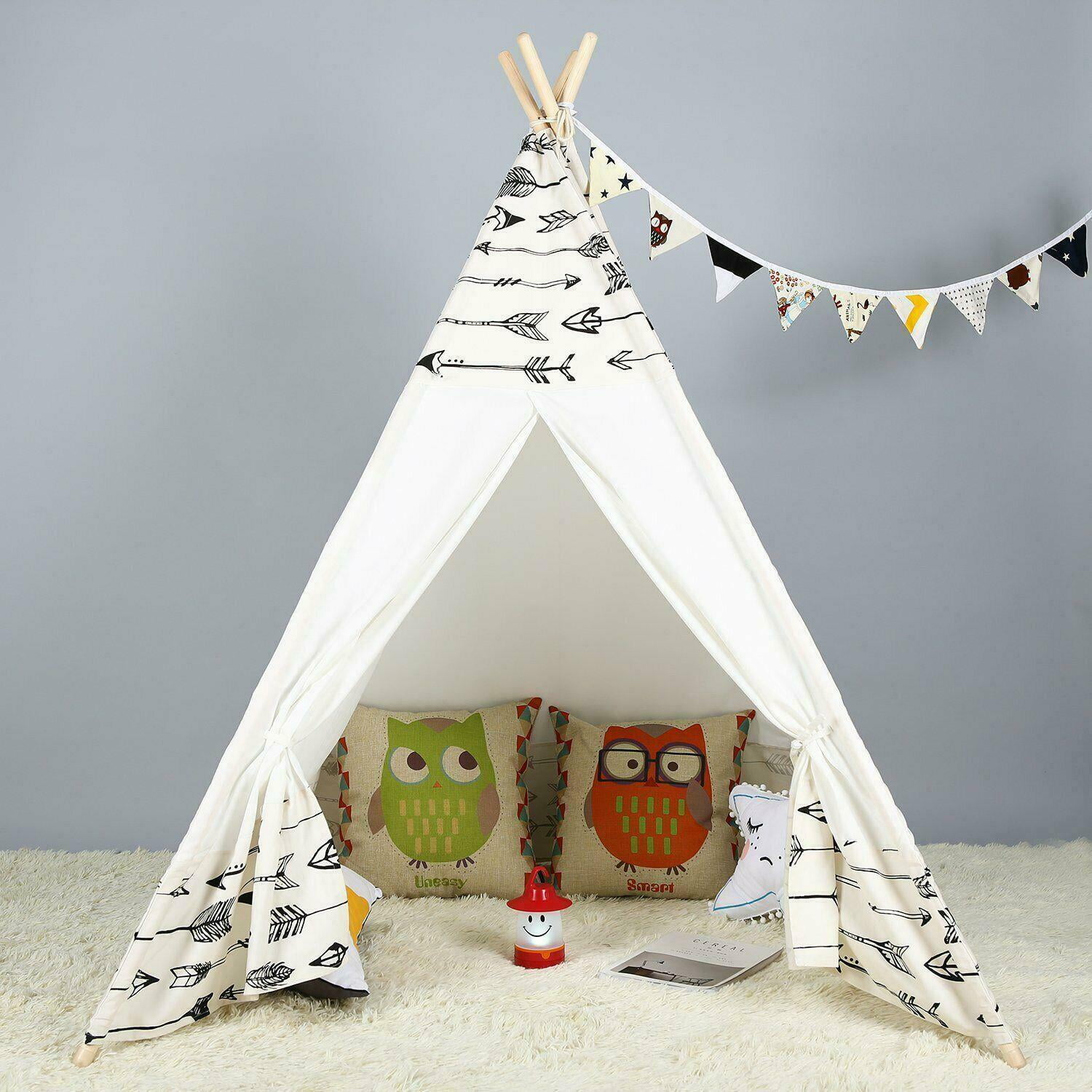 Large Canvas Children  Kids Indian Tent Teepee Wigwam Indoor Outdoor Play House 