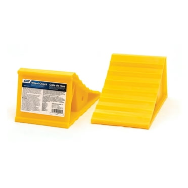 Camco RV Wheel Chocks - Polymer, Yellow, 2-Pack (44414)