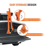 Electric Pickup Truck Bed Crane, 1100 LB Capacity, Heavy Duty Portable Folding Jib Crane Hoist with 3500 LB 12 v Winch, 360° Swivel, for Construction, Factory, Heavy Lifting