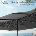 thumbnail image 4 of 13ft Large Patio Umbrella Double-Sided Twin Outdoor Market Umbrella with Crank, Beige, 4 of 7