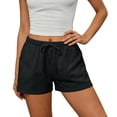 thumbnail image 5 of Resicozy Womens Linen Shorts Summer Casual Wide Leg Drawstring High Waist Beach Shorts Flowy Beach Vacation Pants with Pockets Black XL, 5 of 5