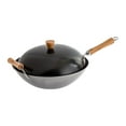 thumbnail image 2 of JOYCE CHEN Classic Series 14-Inch Uncoated Carbon Steel Wok Set with Lid and Birch Handles, 4 Pieces, 2 of 6