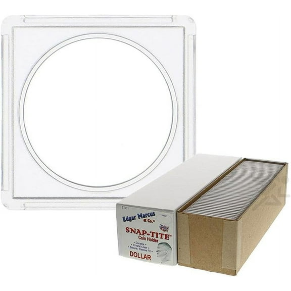 Edgar Marcus Snap-Tite 2x2 Plastic Coin Holders, 25 ct Box (Silver Dollar)