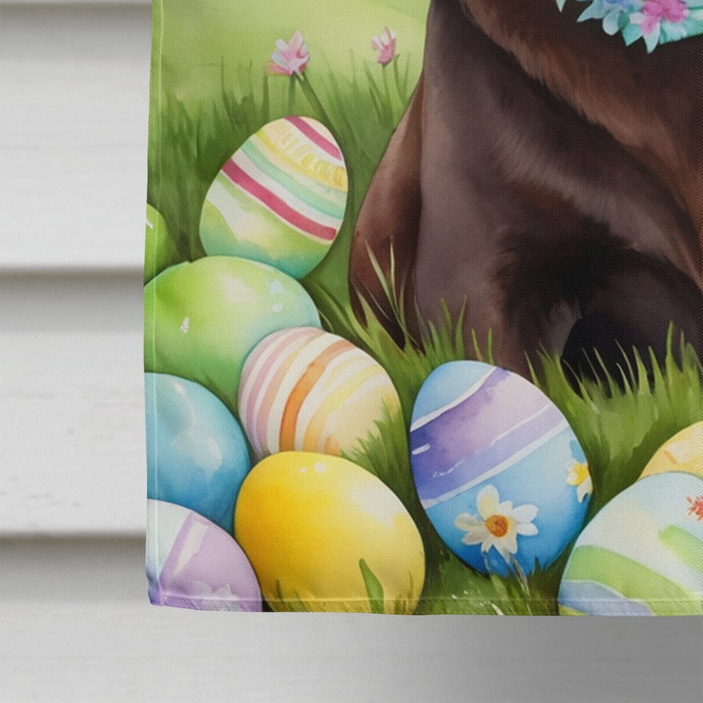 Chocolate Labrador Retriever Easter Egg Hunt House Flag 28 in x 40 in