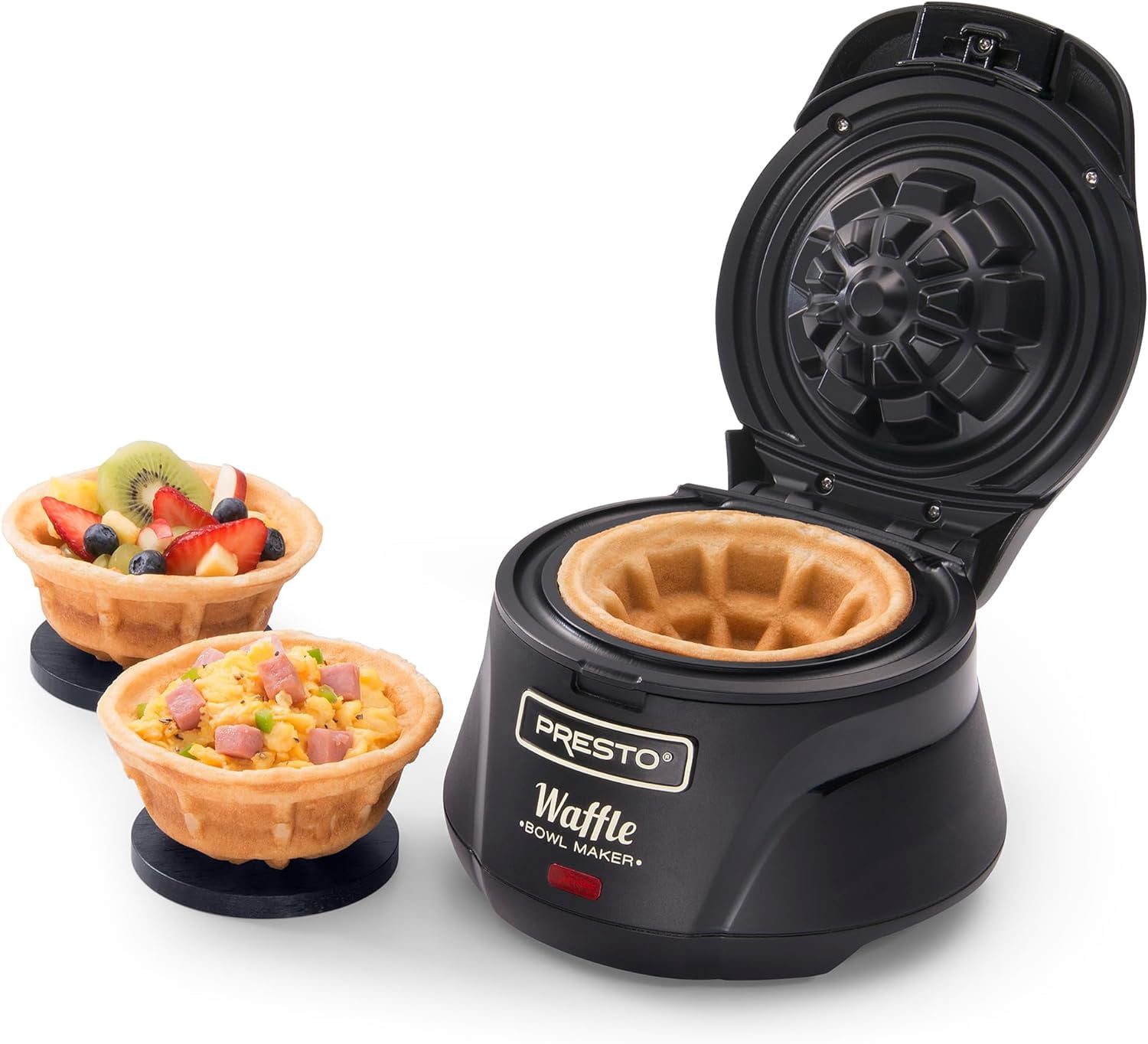 Presto Belgian Waffle Bowl Maker,Black, 9.3 x 8.25 x 5.25 inches
