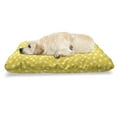 thumbnail image 1 of Yellow and White Pet Bed, Round Spots Sketchy Circles Randomly Placed on Pastel Background, Resistant Pad for Dogs and Cats Cushion with Removable Cover, 24" x 39", Yellow and White, by Ambesonne, 1 of 4