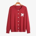 thumbnail image 2 of ameIAEA Women's Long Sleeve Open Front Cardigan Sweater Button Down Print Cute Fall Jacket 2024, 2 of 7
