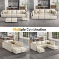 thumbnail image 5 of Techmilly Sectional Chenille Sofa, 8 Seats Modular Convertible Couch with Storage, Charging Station for Living Room, Beige, 5 of 8