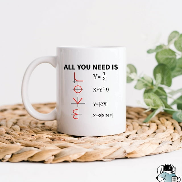 Tasse à Café Math All You Need Is Love, Cadeaux de Mathématiques, Tasses de Mathématiques, Professeur de Mathématiques Drôle Ou - comme sur l'Image - 15Oz