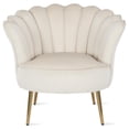 thumbnail image 3 of Novogratz Presley Modern Glam Seashell Accent Chair, Cream Velvet, 3 of 10