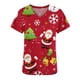 thumbnail image 4 of Fiudx Ofertas y Liquidaciones Blusa de Manga Corta con Cuello En V para Mujer, Uniforme de Trabajo, Impresión de Bolsillo, 4 of 5