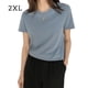 thumbnail image 1 of Camiseta de mujer Jumpingount Verano Cuello redondo Manga corta Color sólido Azul XXL AP001478-16B, 1 of 7