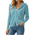 thumbnail image 4 of Vivianyo HD Women's Button‑Front Hooded Cardigan Sweater, Long Sleeve Fall Sweater For Women, Sizes S-2XL, 4 of 9