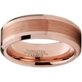 thumbnail image 3 of Metal Masters Mens Tungsten Carbide Wedding Band Ring 8mm Flat Top Brushed Rosetone Pink Comfort-Fit Band 7, 3 of 6
