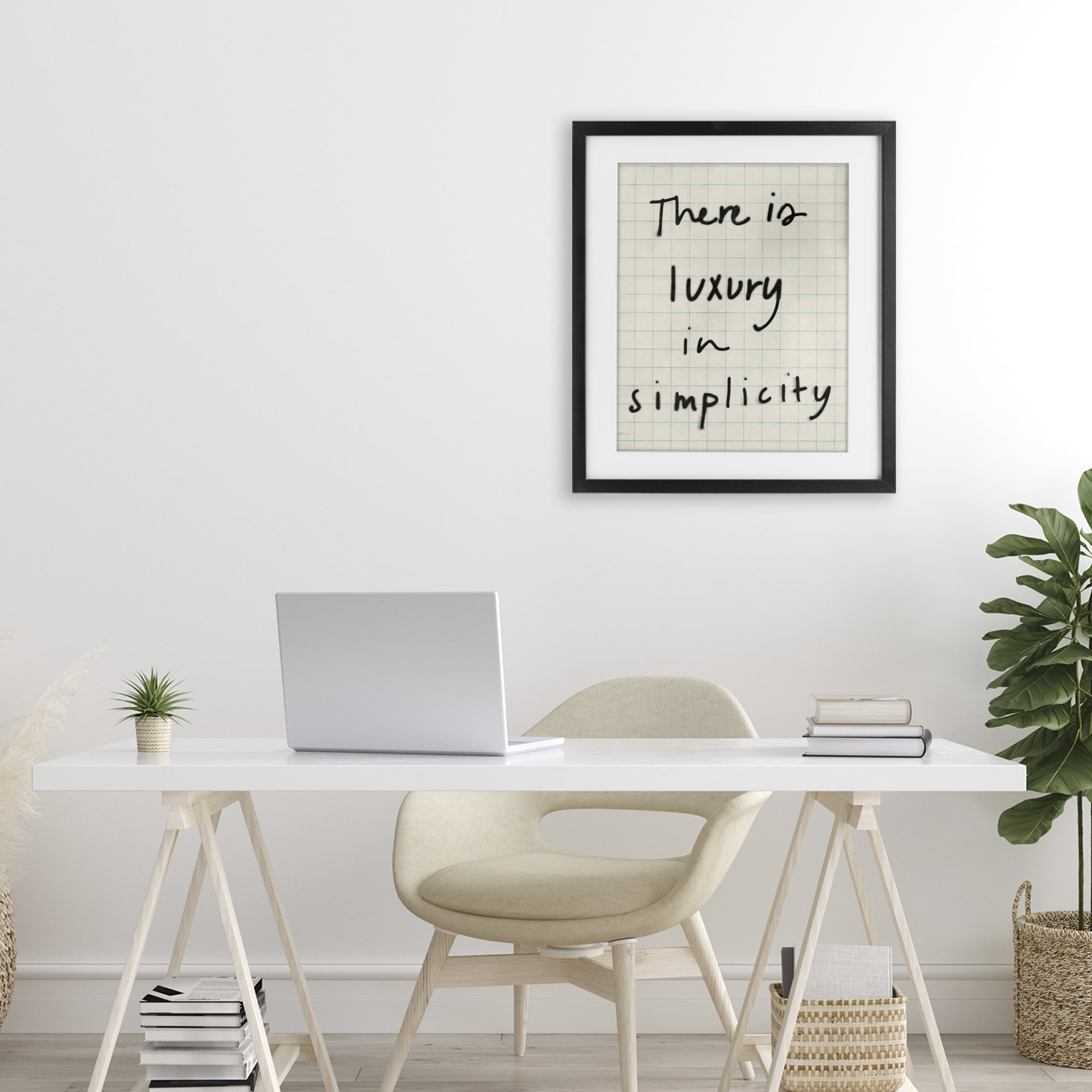 Stupell Industries Luxury In Simplicity Scrawl Black Framed Print Under Glass, design by Victoria Barnes