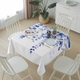 thumbnail image 6 of Navy Blue Eucalyptus Leaves Table Cloth Waterproof Tablecloths, Spring Rustic Botanical Tablecloth Dining Table Cover for Kitchen Party Tabletop Outdoor, Square Tablecloth 54x54 Inch, 6 of 9