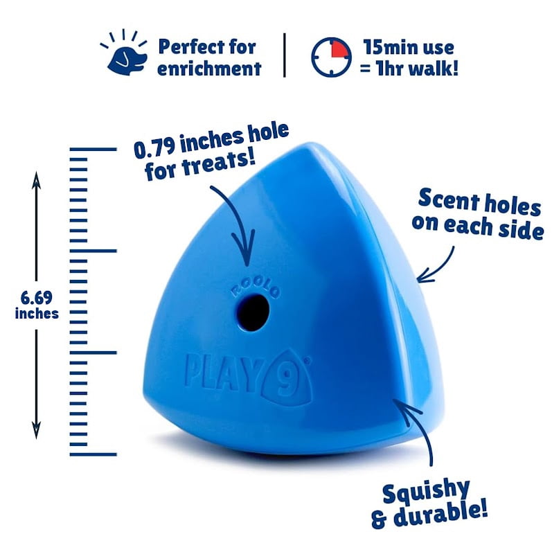 Roolo Enrichment Bopping Ball Interactive Treat Dispensing Dog Toy for Mental Stimulation